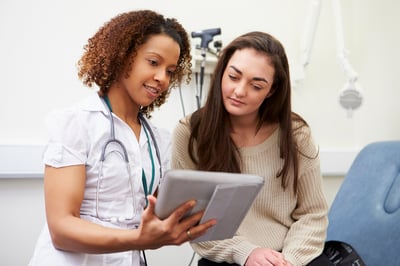 adolescent with nurse