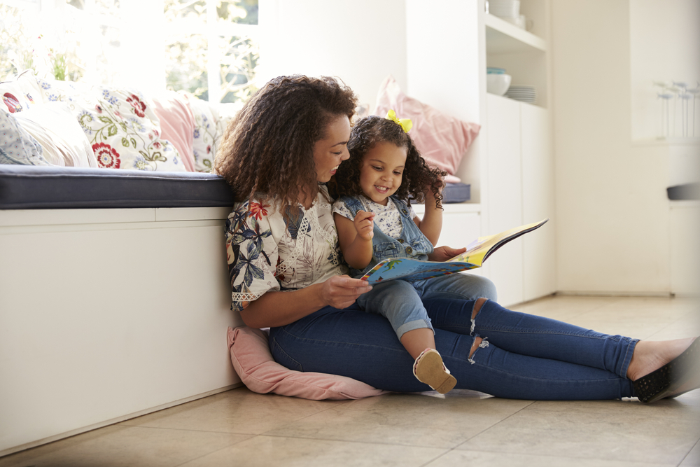 family reading together